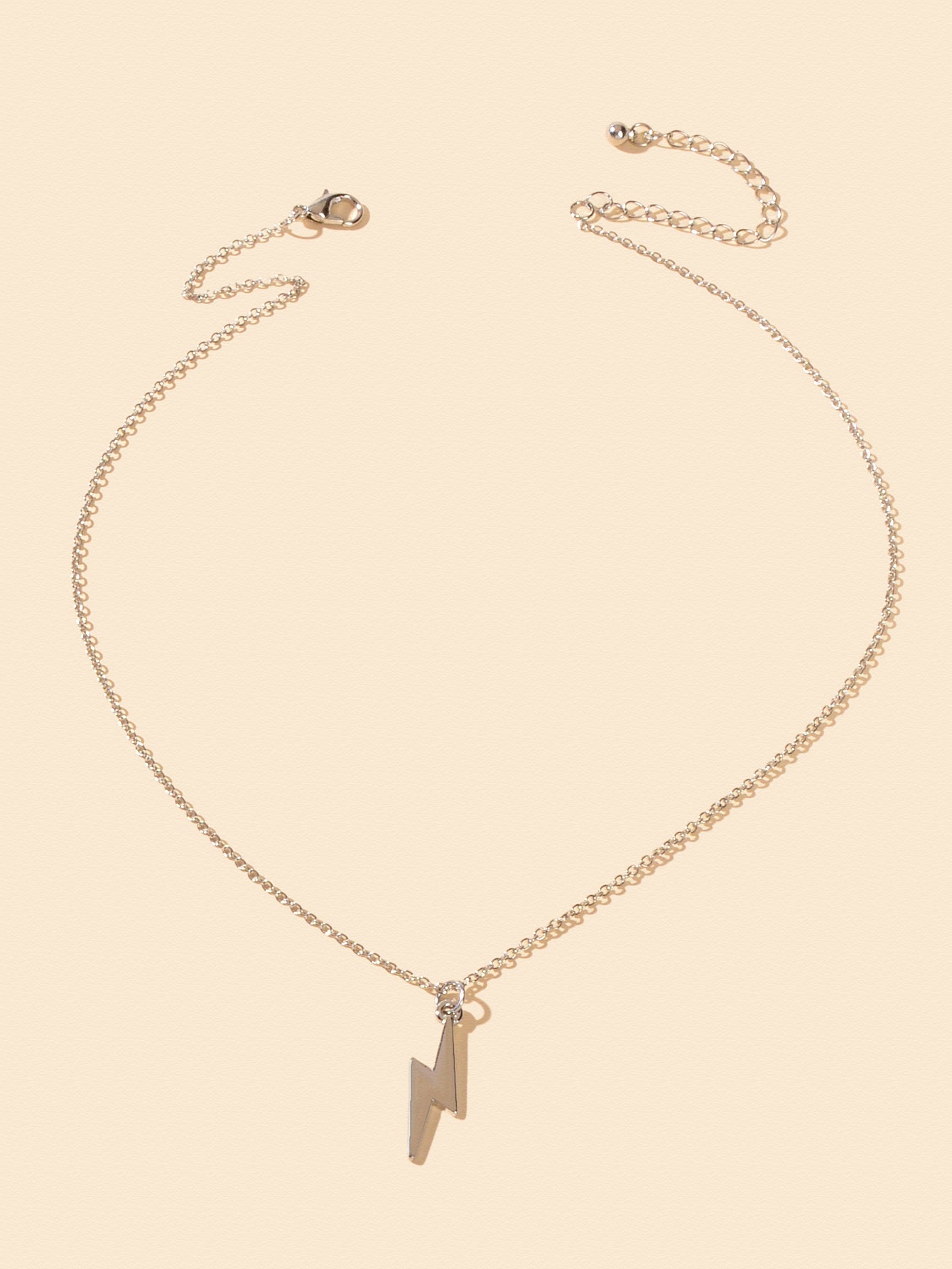 Gold Color Lightning Bolt Flash Charm Necklace Thunder Pendant Chain Collar Gift-1