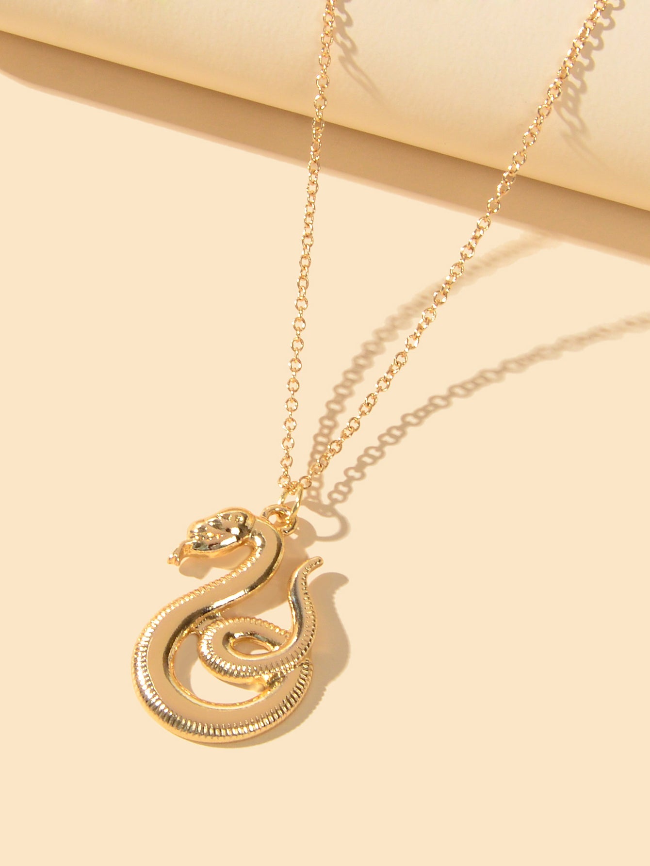 Hip Hop Punk Goth Gold Chain Snake Pendant Statement Necklace Ladies Jewellery-1