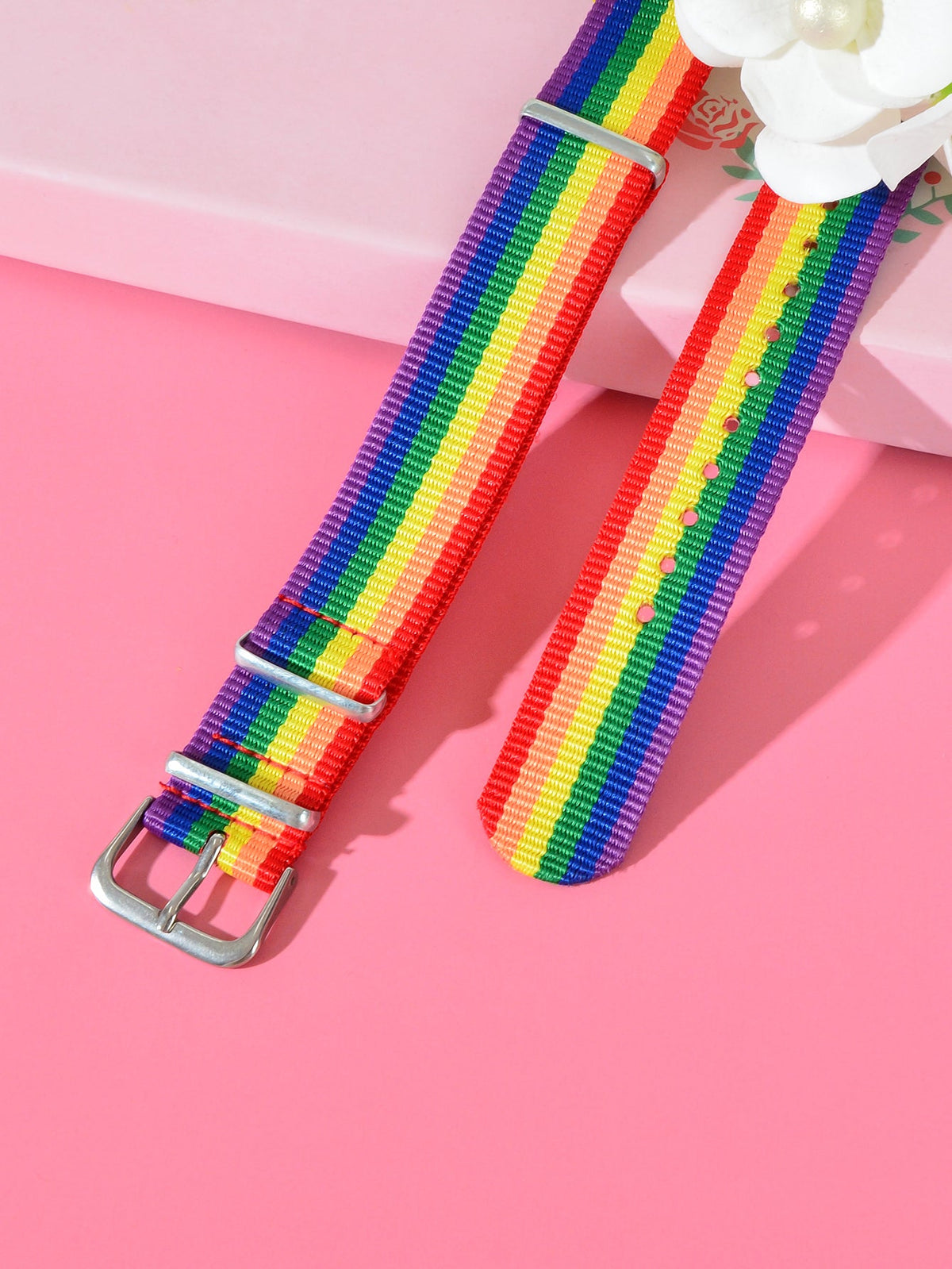 2pcs Valentine's Gift Rainbow Belt Bracelets Matching Couple Best Friend Jewelry-2