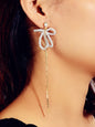 Pearl Butterfly Tassel Dangle Earrings Elegant Playful Jewelry-0