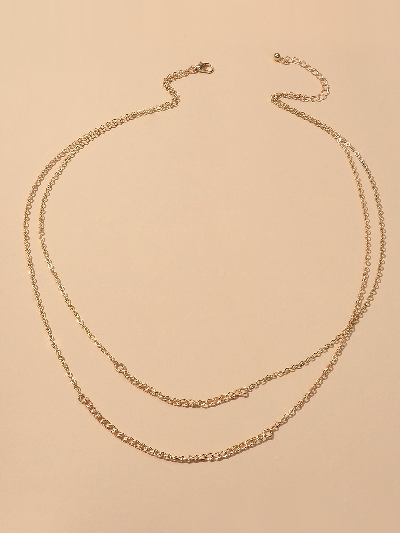 Double layer Gold Silver Chain Necklace Minimalist Women Teens Girls Accessories-1