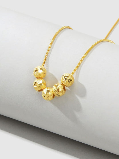 Adjustable Gold Beads Pendant Short Necklace Stylish Choker-2