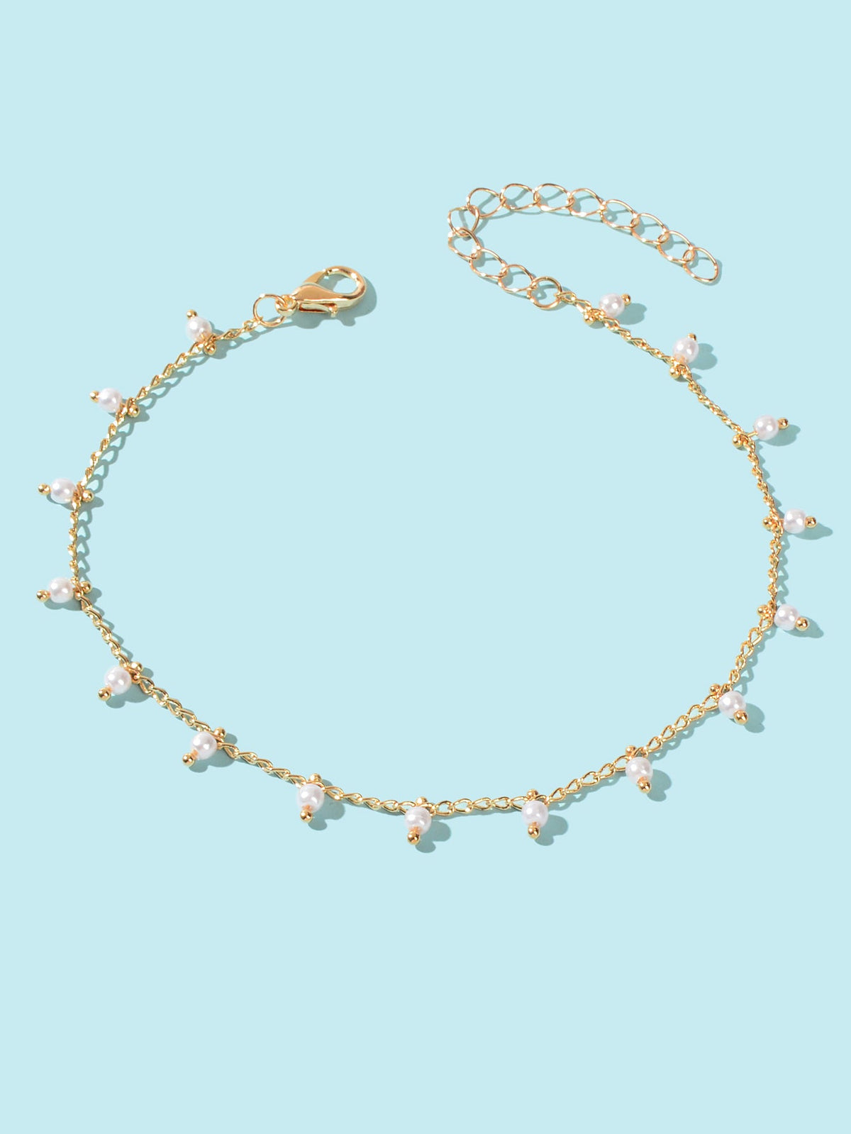 Bohemian Pearl Link Chain Dangling Pendant Anklet Beach Foot Jewellery Bracelet-1