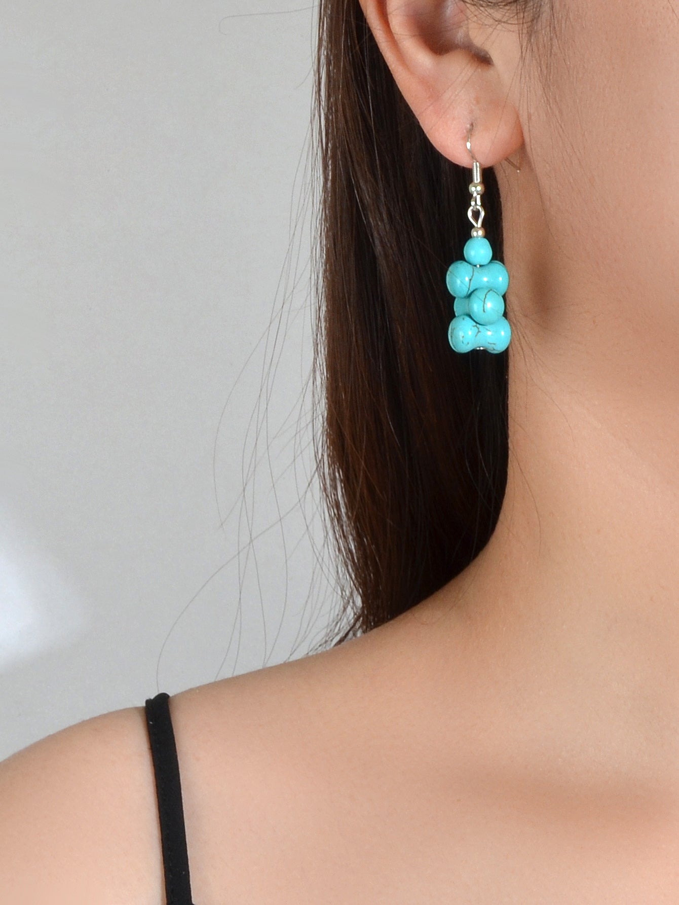 Ethnic American Jewellery Turquoise Geometric Dangle Bohemian Female Earrings-1