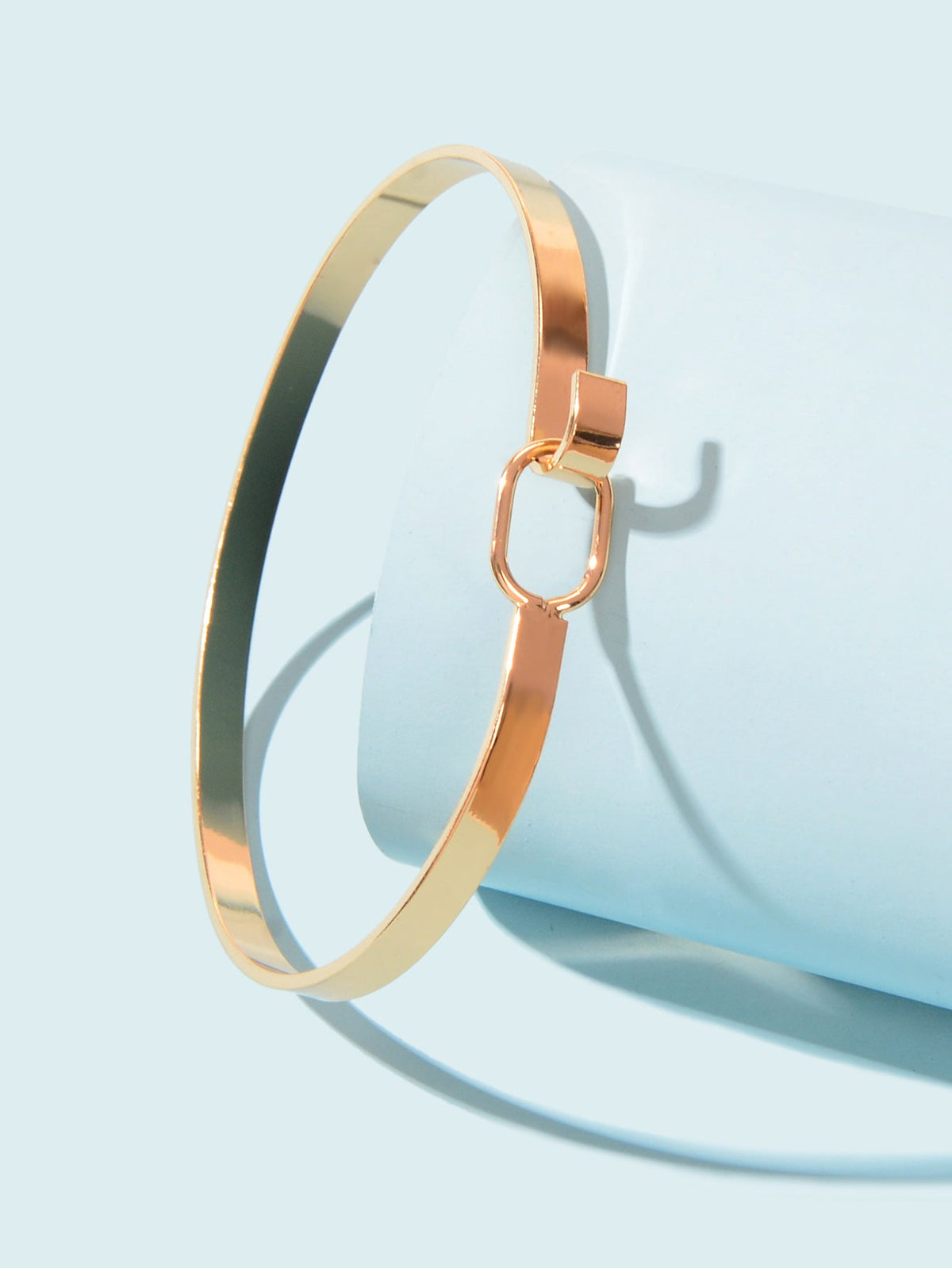 HipHop Jewelry Gold Metal Minimalist Geometric Bracelet Golden Bangle Collection-1