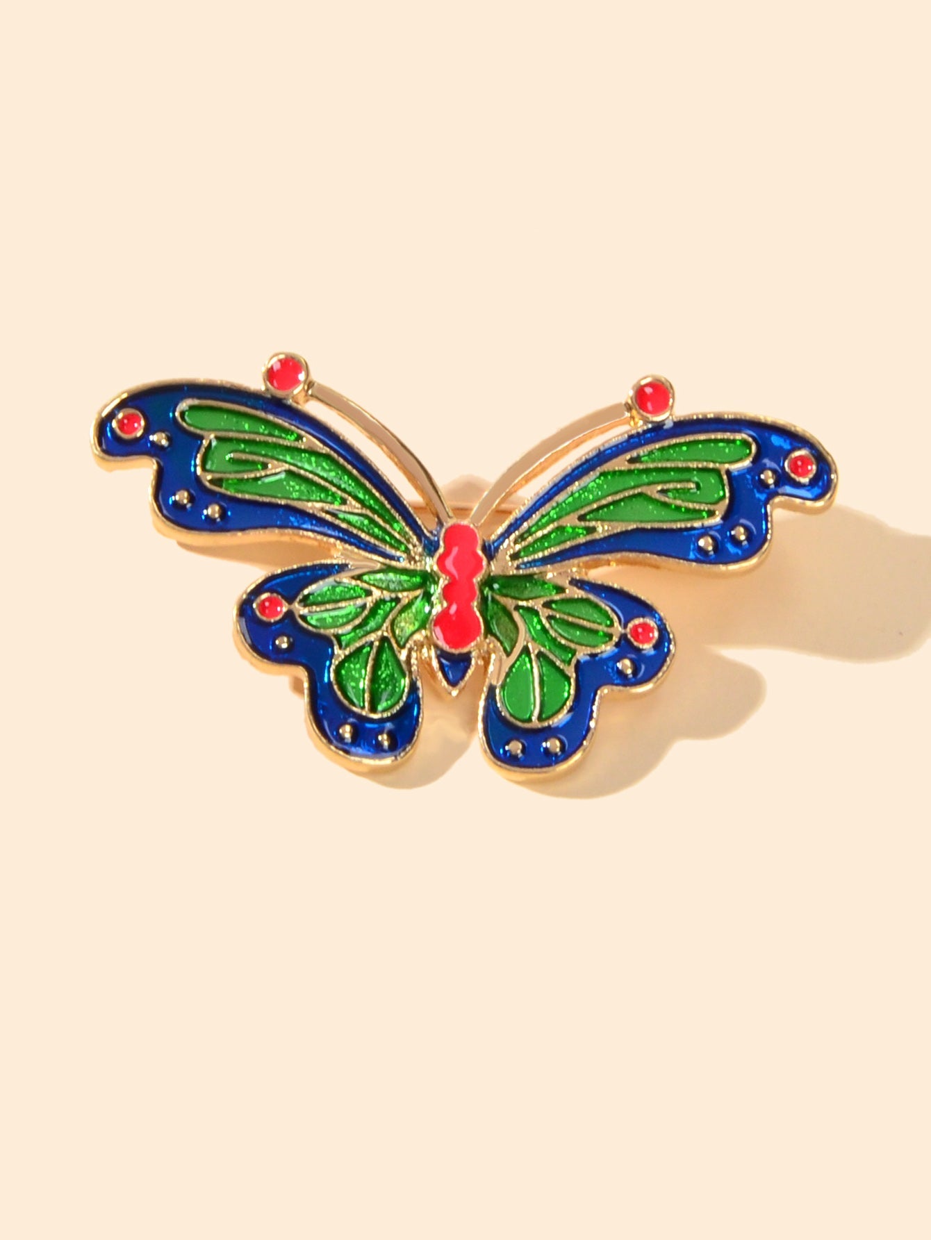 Beautiful Green Butterfly Pins Brooches Insect Safety Pin Lapel For Coat Scarf-1