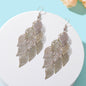AU Local Bohemian Colorful Hollow Layered Leaf Stacks Hook Drop Dangle Earrings-6