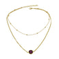 Boho Chic Double layer Gold Chain Round Charm Necklace Fashion Women Accessories-6