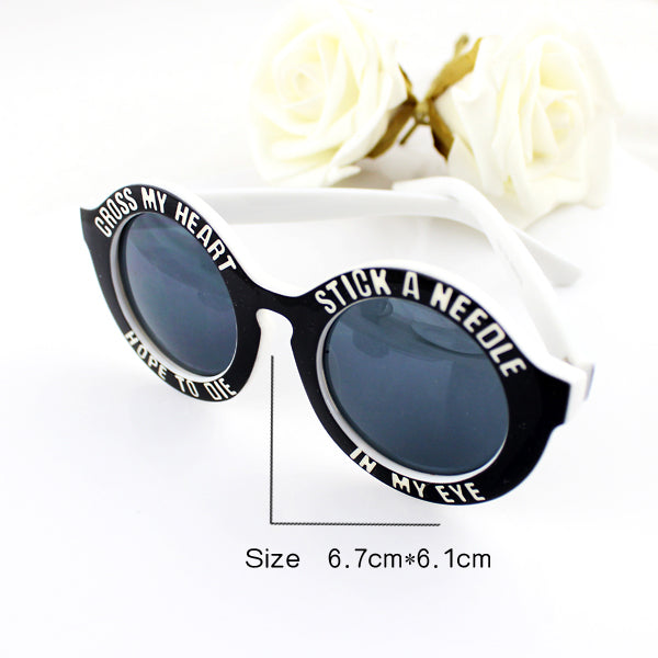 Chic White Accent Black Frame Sunglasses Trendy Sunnies Gift-2