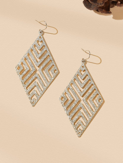 Stylish Cutout Geometric Pendant Earrings Contemporary Hollow Modern Jewellery-2