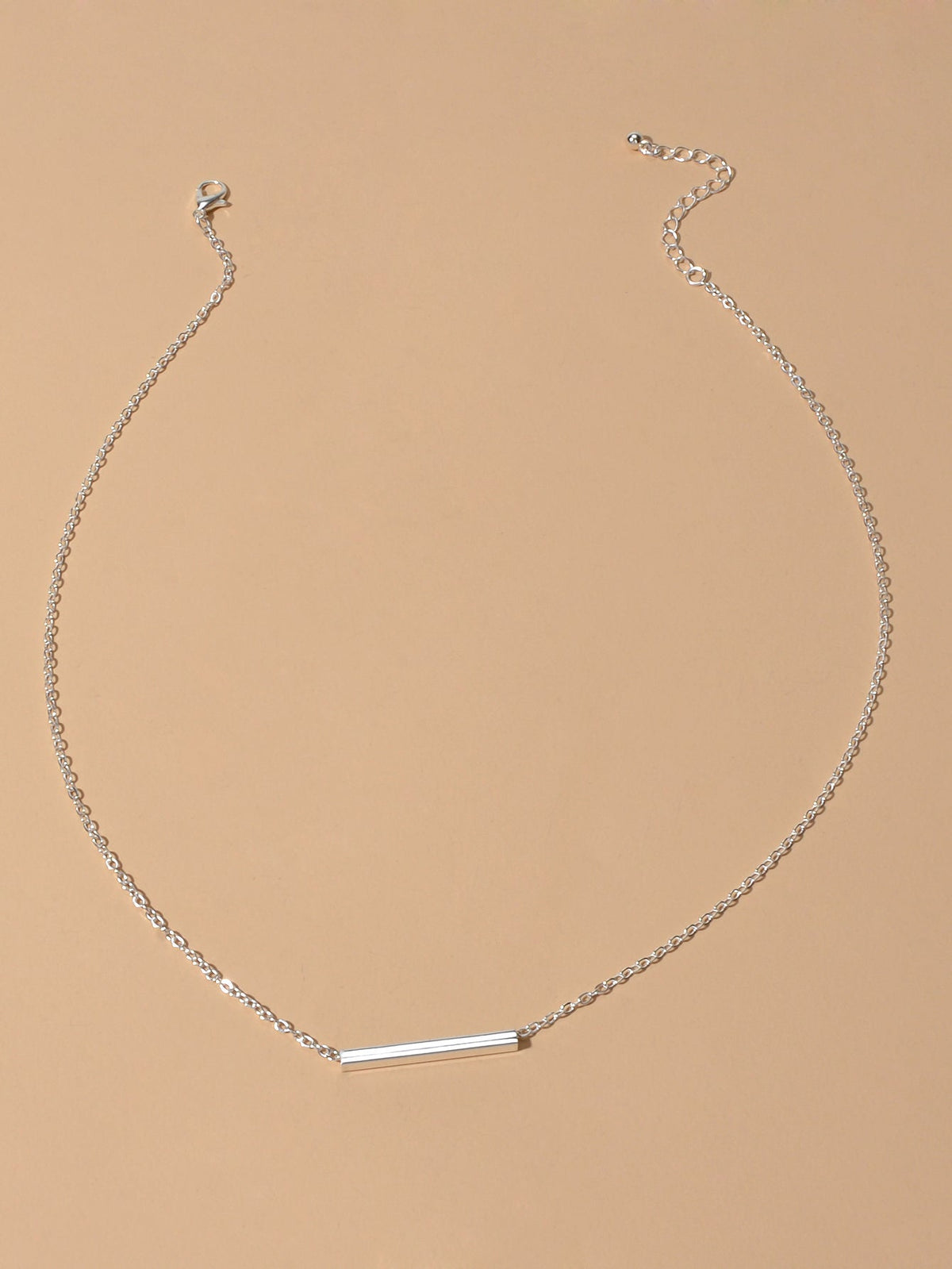 Minimalist Accessories Gold Chain Geometric Stick Charm Short Clavicle Necklace-1