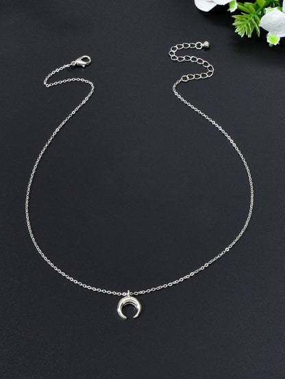 Mystical Crescent Moon Pendant Necklace Embrace Lunar Beauty Jewelry Party Gift-2