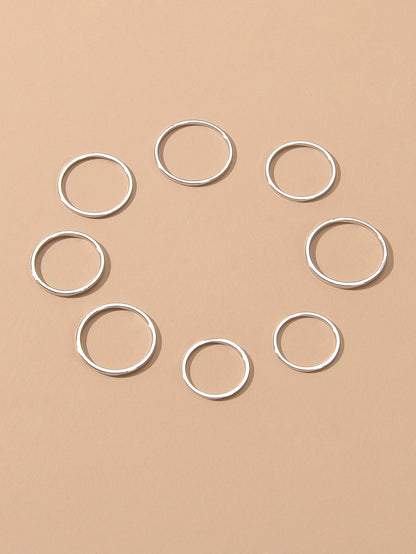8pcs Gold Silver Simple Finger Knuckle Stack Rings Set Punk AU Stock Jewellery-4