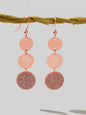 Chic Triple Round Disc Pendants Earrings Stylish Dangling Ear Jewelry Girls Gift-0