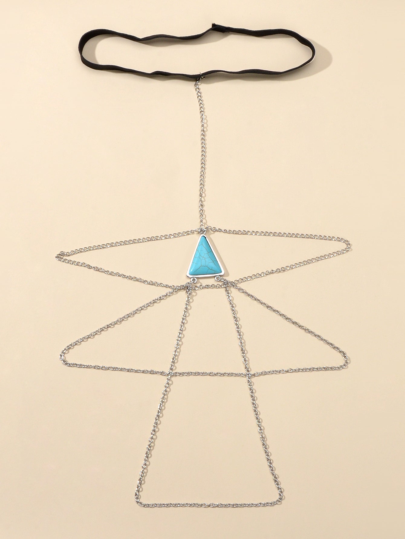 Sexy Multi-layer Silver Triangle Turquoise Leg Chain Boho Chic Body Jewellery-1