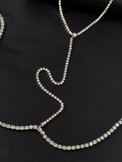 Dazzling Full Diamond Sparkle Body Chain Glamorous Statement Jewelry-2