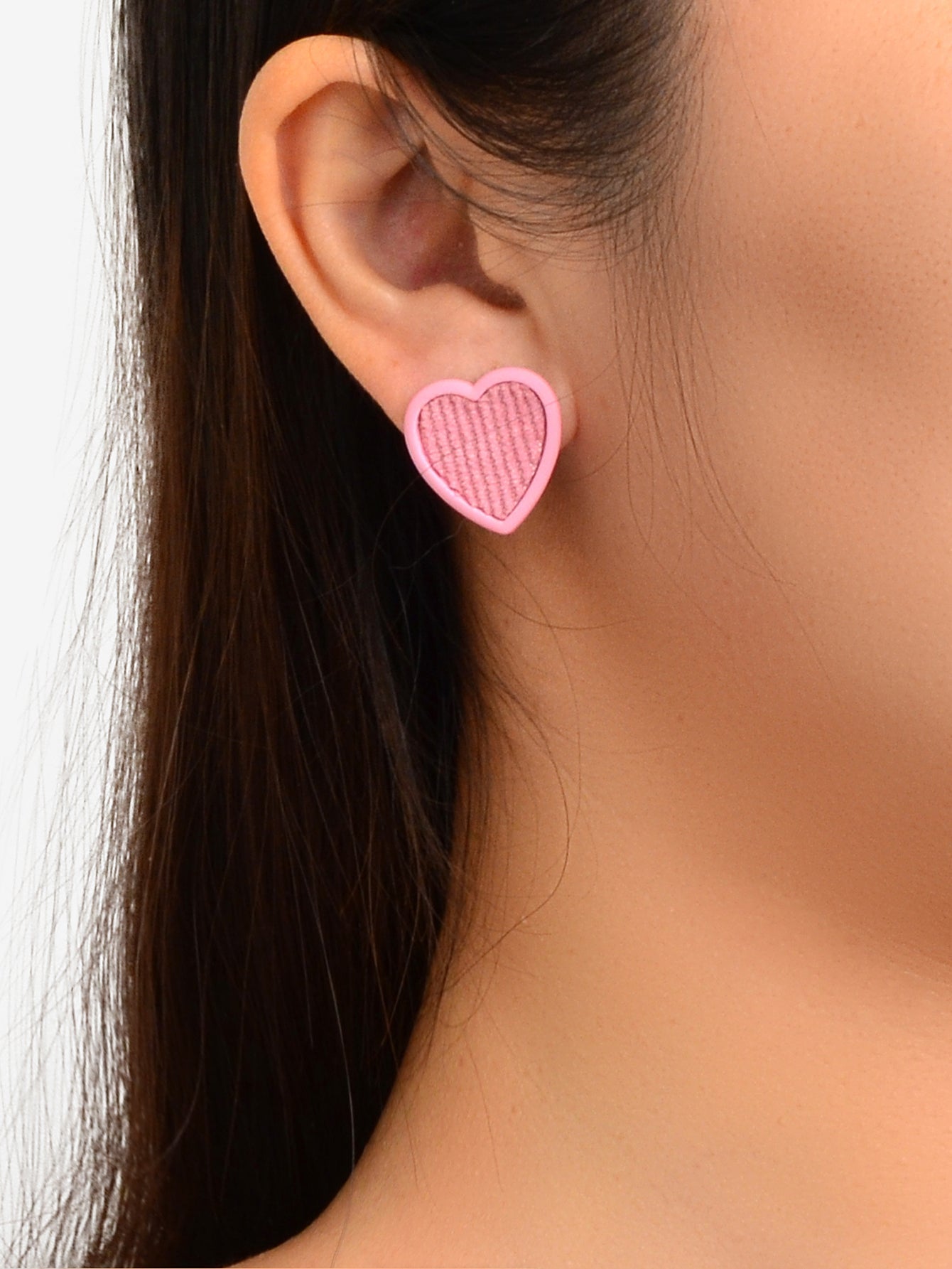 Pink Sweet Heart Stud Girls Love Earrings Women Birthday Dainty Gift Accessories-1