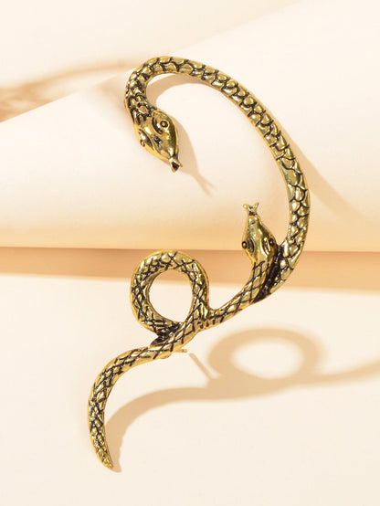 1 pc Punk Vintage Tangled Snake Cartilage Ear Cuff Ear Clip Wrap Stud Earring-4
