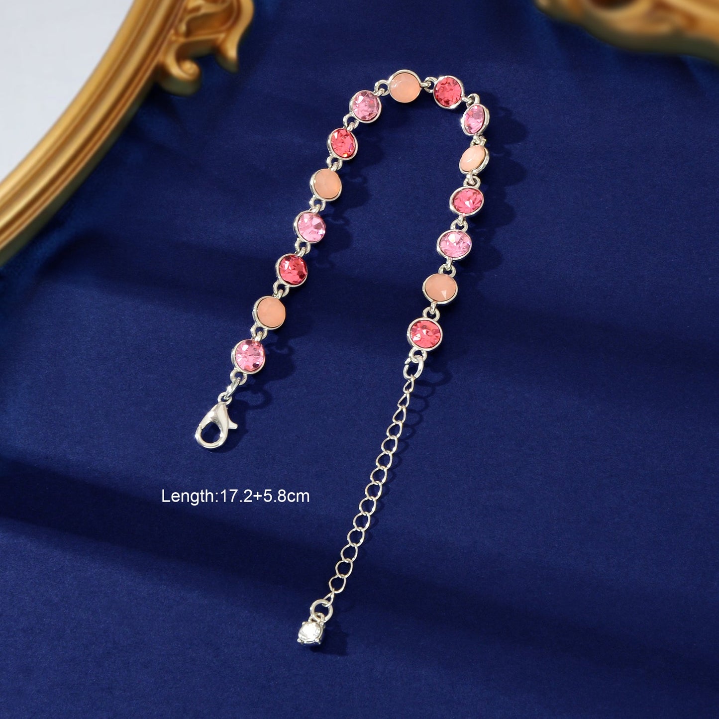 Luxury Blue Transparent Big Cubic Zirconia Bracelet Wedding Engagement Jewellery-4
