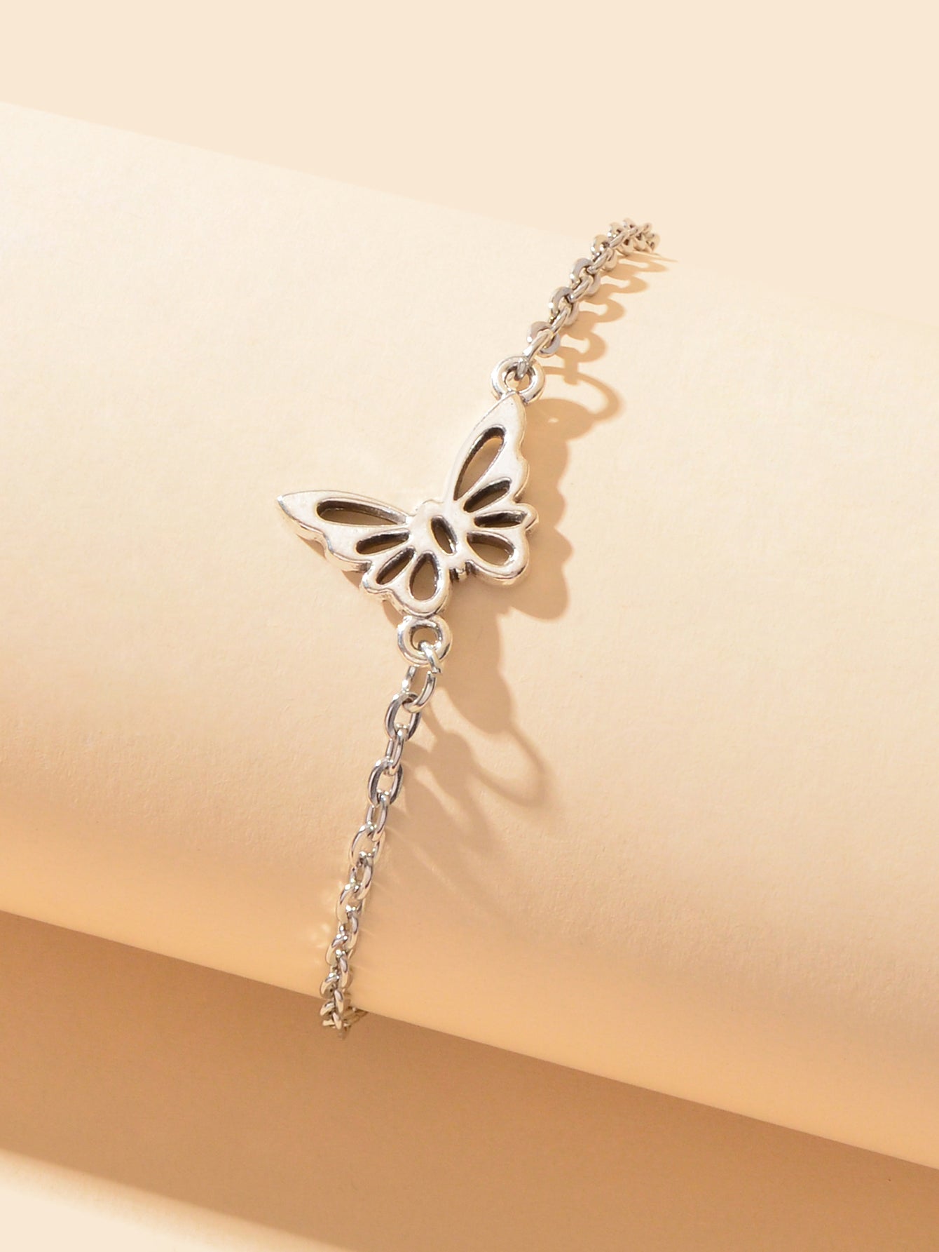 Silver Colour Chain Butterfly Charm Beach Dainty Anklet Boho Chic Foot Jewellery-2