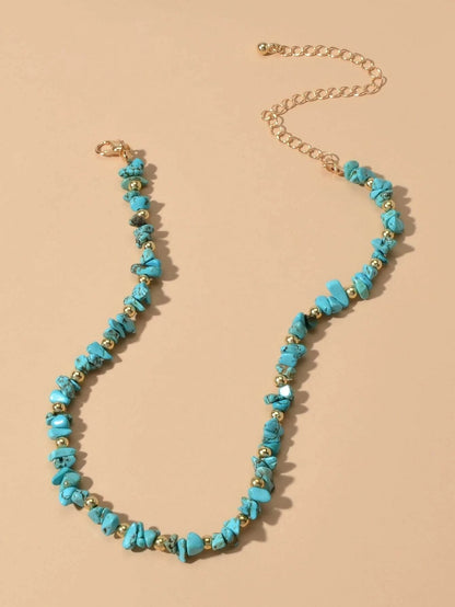 Boho White Stone Turquoise Handmade Necklace Ethic Tribal Festival Jewellery-2