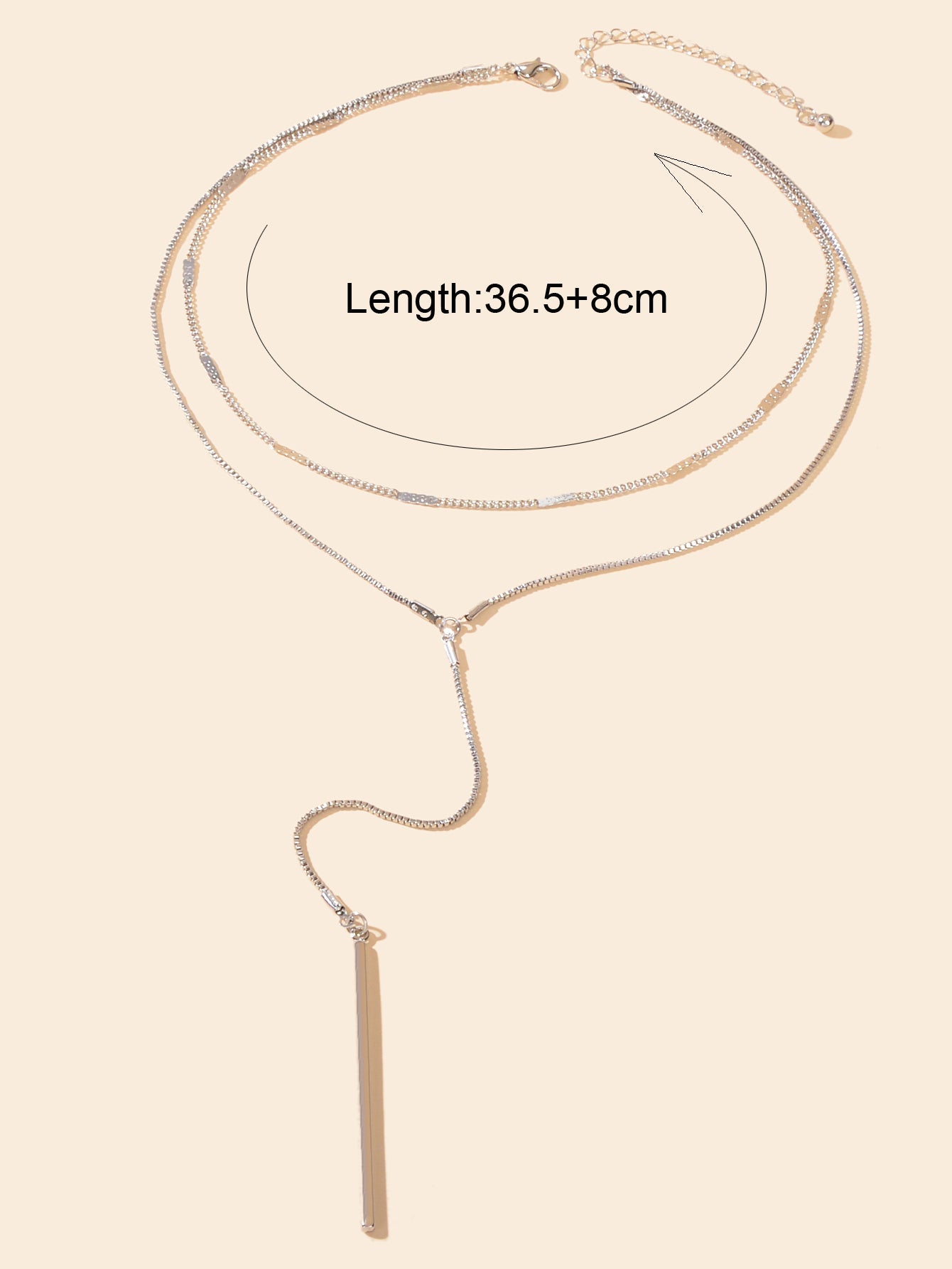 Double-Layer Stick Pendant Lariat Necklace Elegance Contemporary Twist Jewellery-1