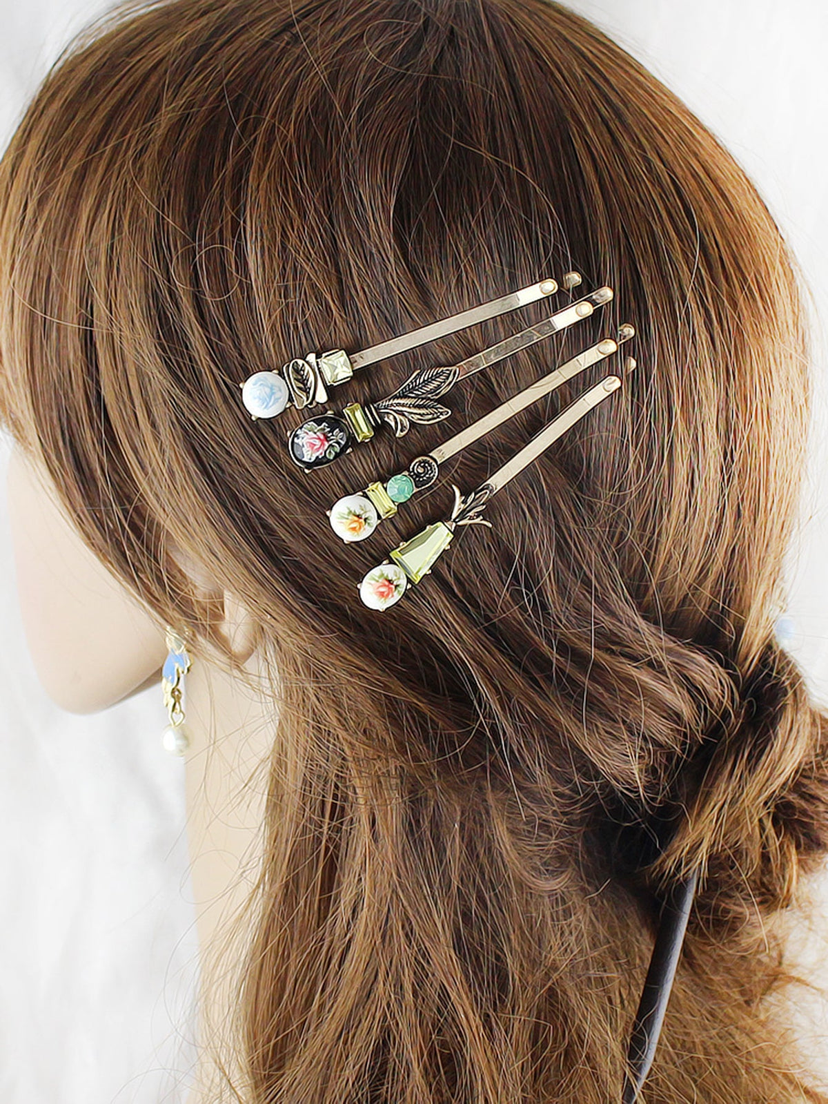 AU Post Hair Accessories 4pcs Antique Flower Hairgrips Hair Clips Hair Barrettes-1