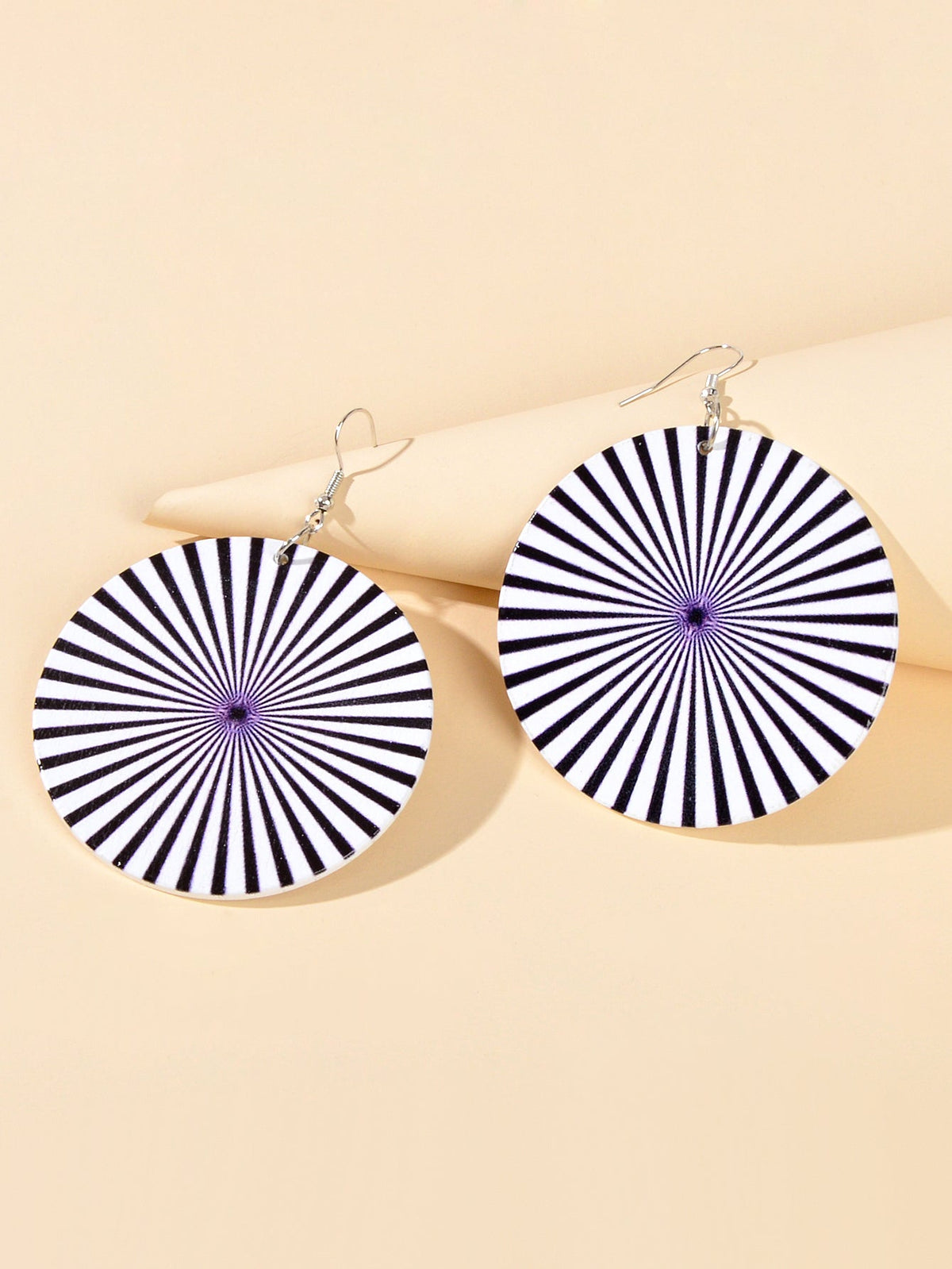Ladies Jewellery Boho Chic Geometric Wood Round Holiday Dangle Big Earrings Gift-1