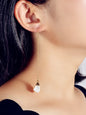 Ethnic American Jewellery Long Chain Black White Stone Boho Chic Dangle Earrings-5