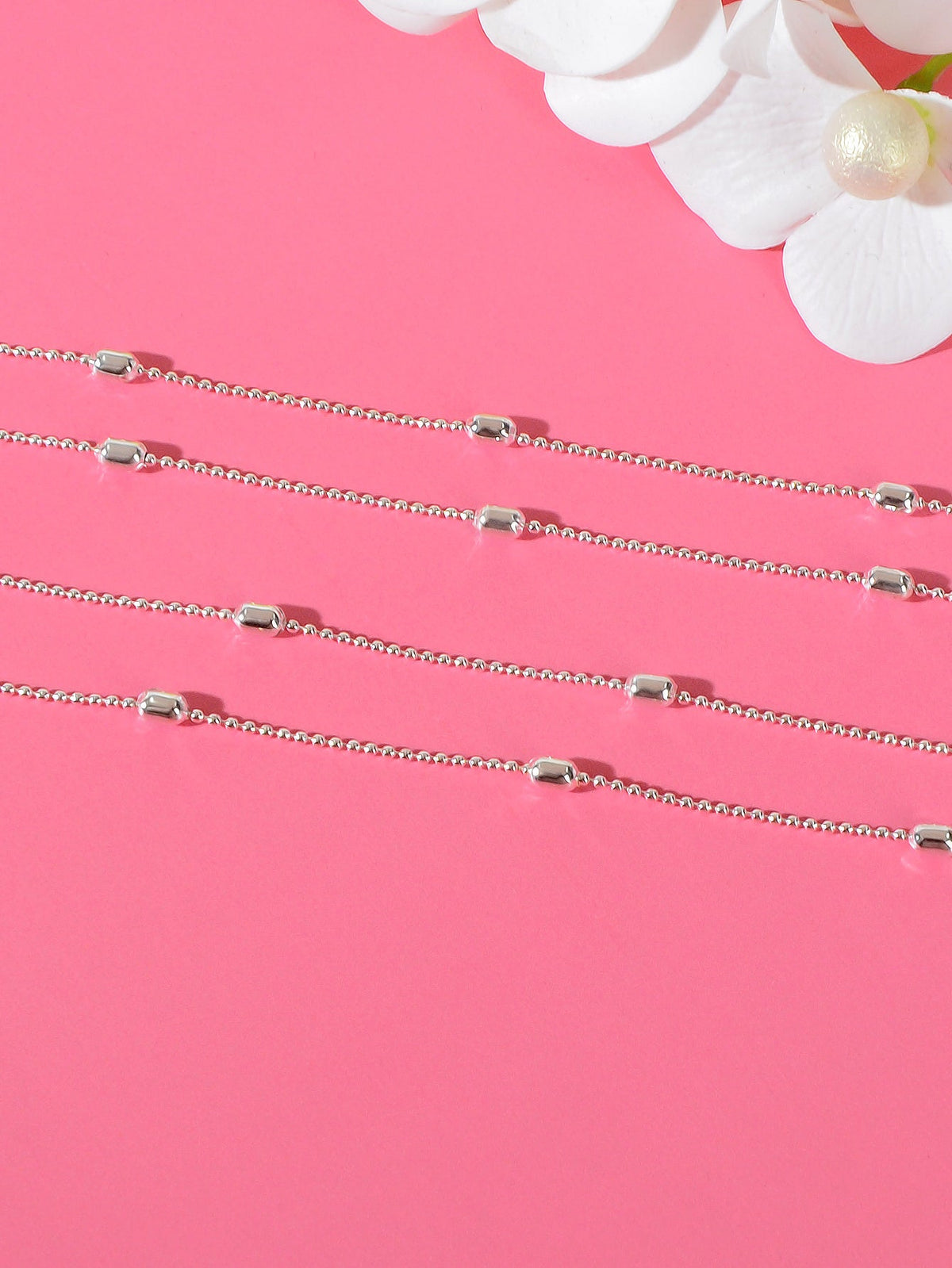 2pcs Double layer Chain Beach Anklets Valentine's Matching Couple Best Friends-2
