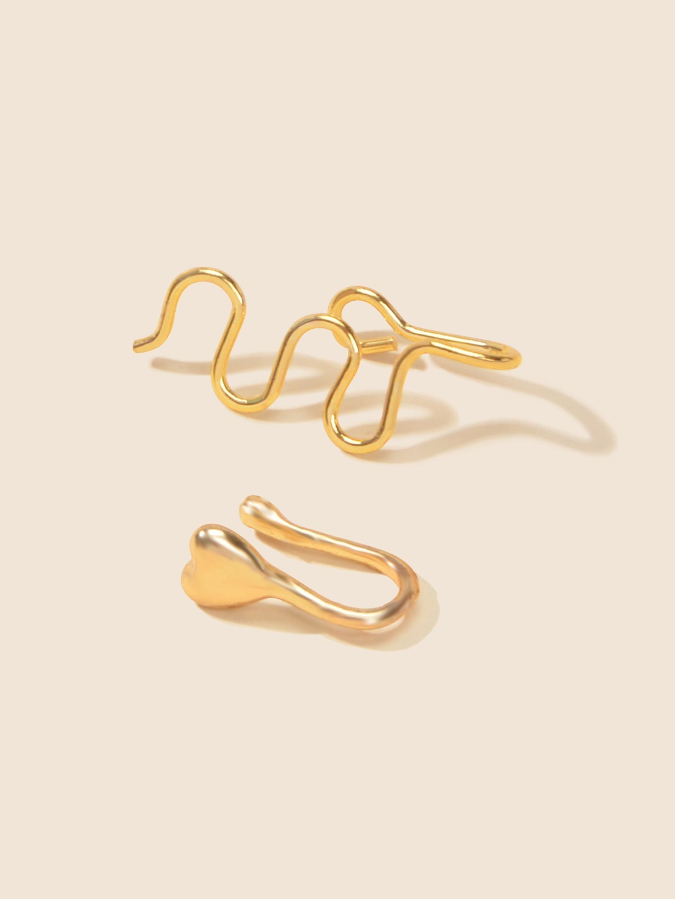 2 pcs Fake Nose Ring Hoop Nose Cuff Non Piercing Nose Ring Fake Piercing Jewelry-1
