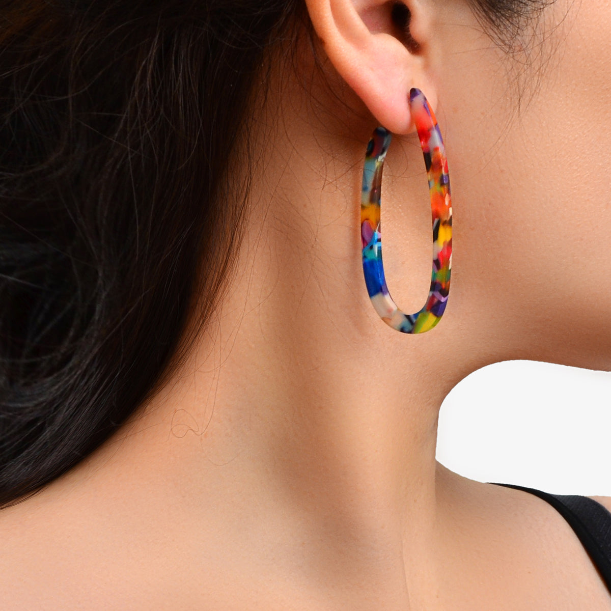 Trendy Acrylic Women Beach Colourful Resin Statement Earrings Vacation Jewellery-1
