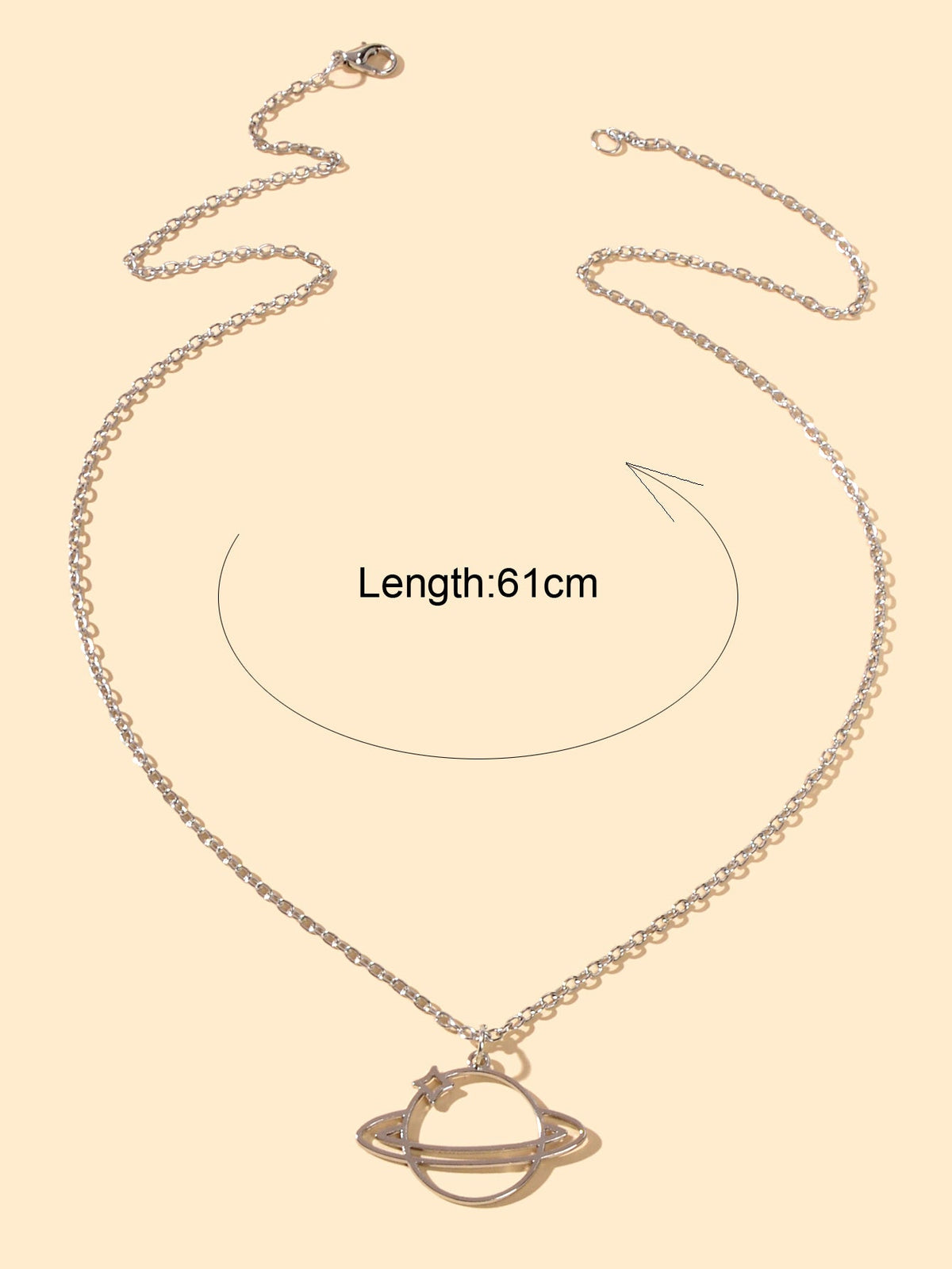 Trendy Jewellery Silver Long Chain Space Planet Charm Necklace Accessories Gift-1