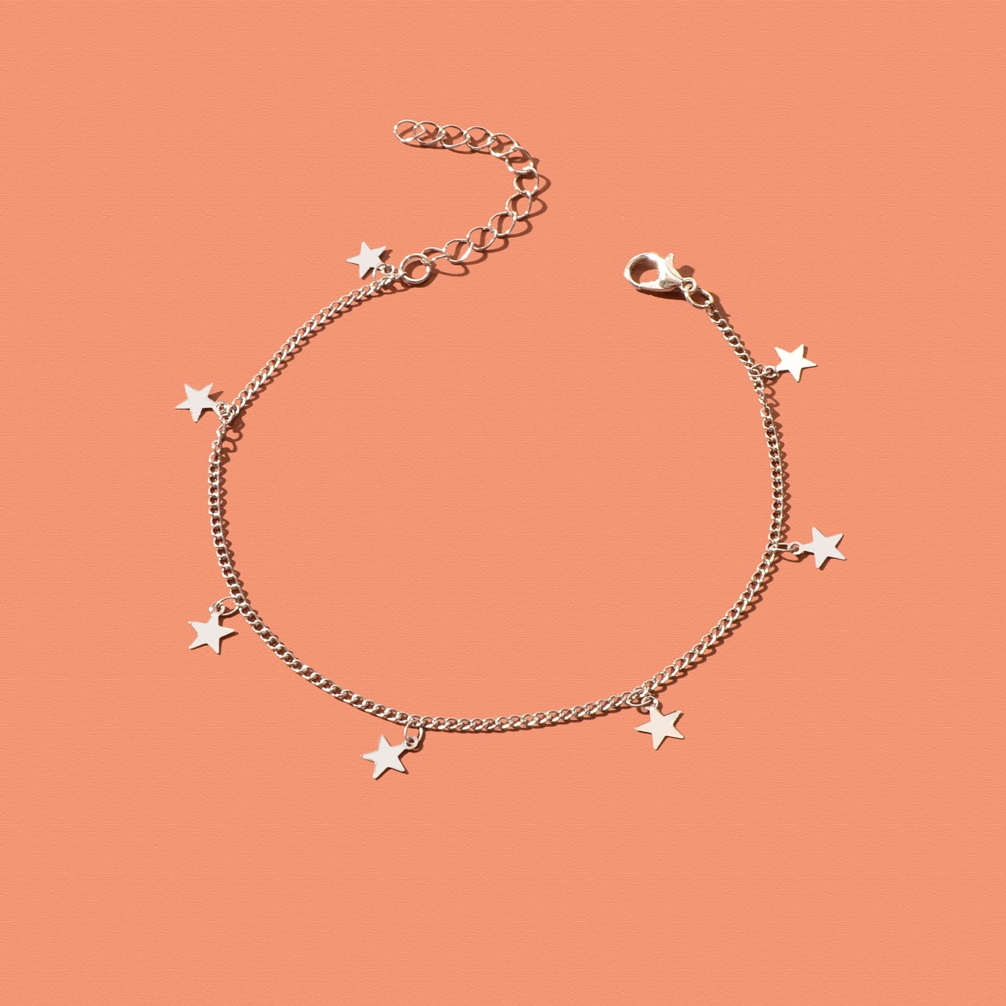 Minimalist Silvery Chain Star Charm Anklet Boho Chic Beach Vacation Foot Jewelry-4