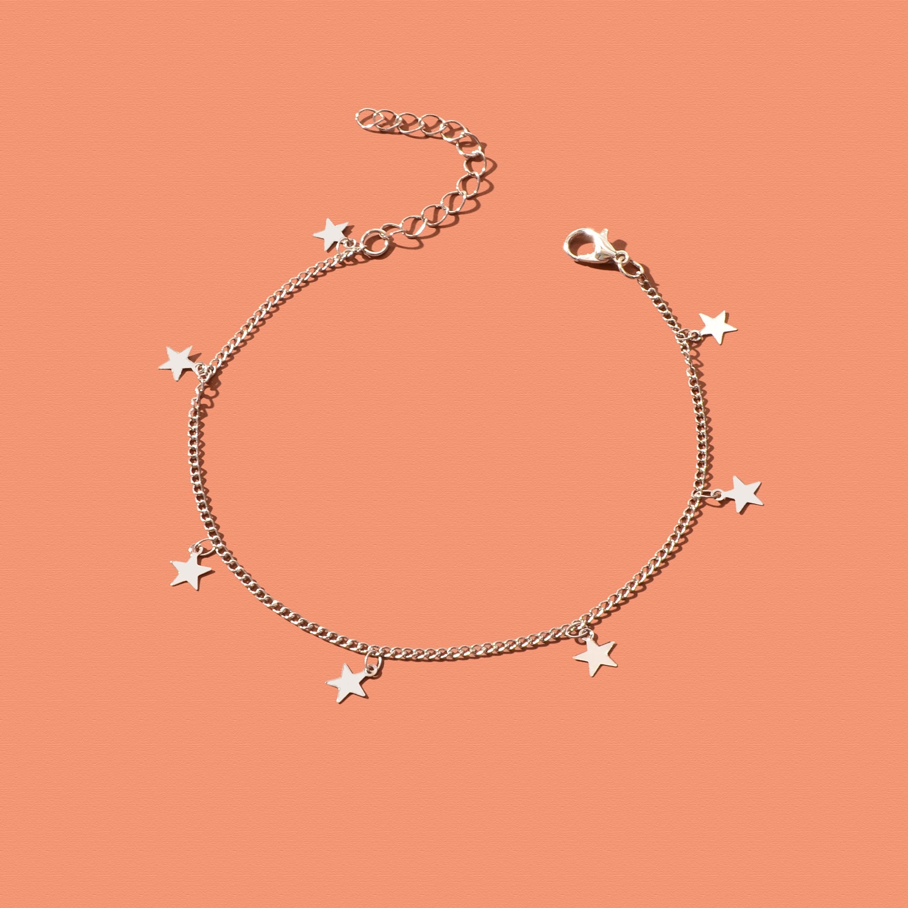 Minimalist Silvery Chain Star Charm Anklet Boho Chic Beach Vacation Foot Jewelry-4