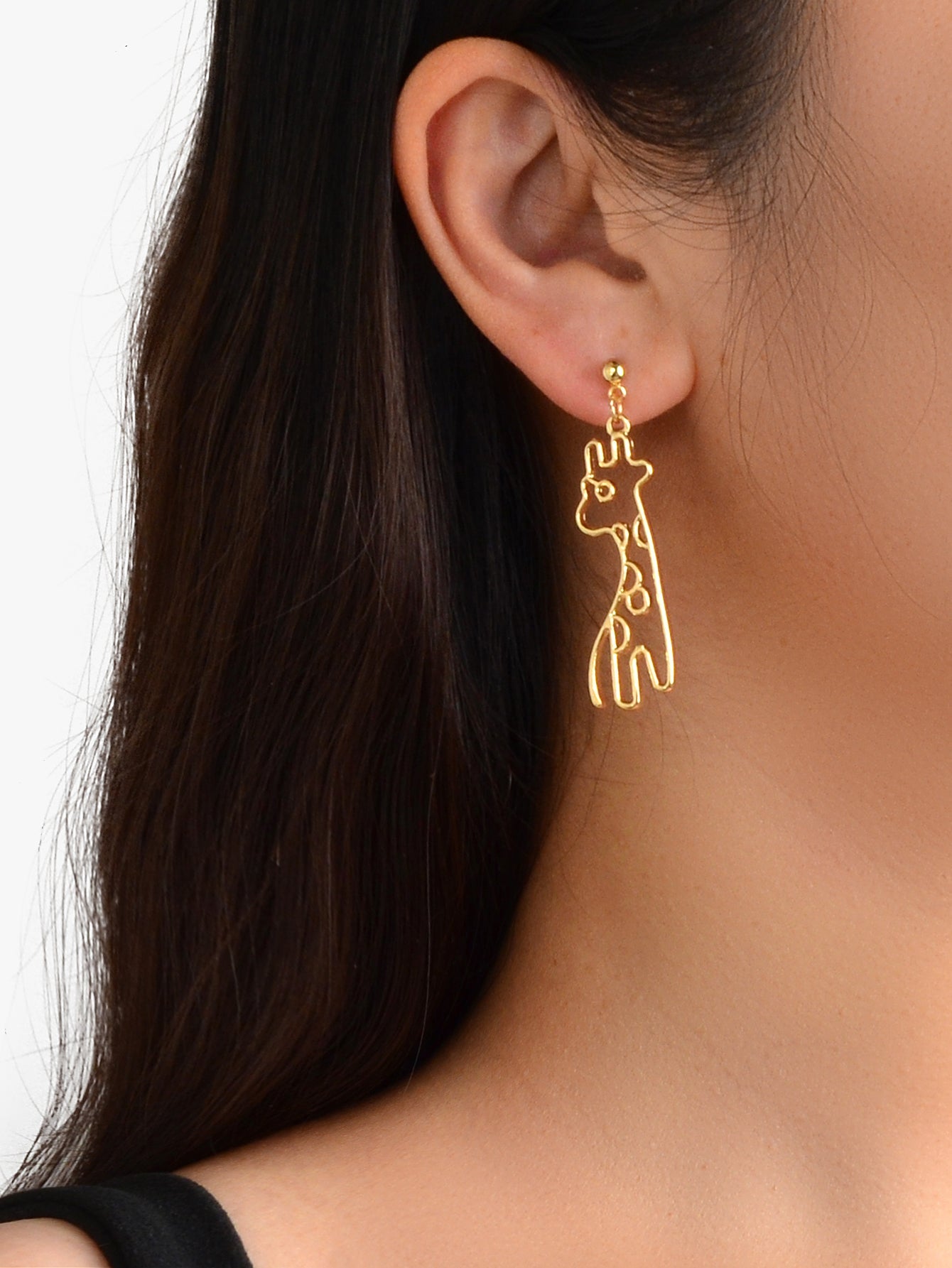 Lovely Jewellery Hollow out Gold Giraffe Dangle Earrings Women Girls Dainty Gift-1