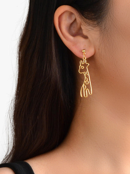 Lovely Jewellery Hollow out Gold Giraffe Dangle Earrings Women Girls Dainty Gift-1