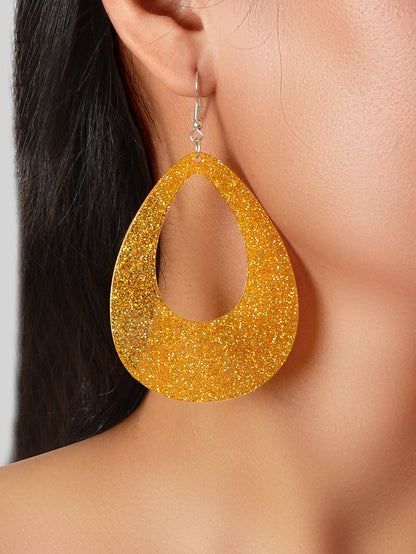 Stylish Shining Acrylic Large Water Drop Earrings Girls Sparkling Party Jewelry-4