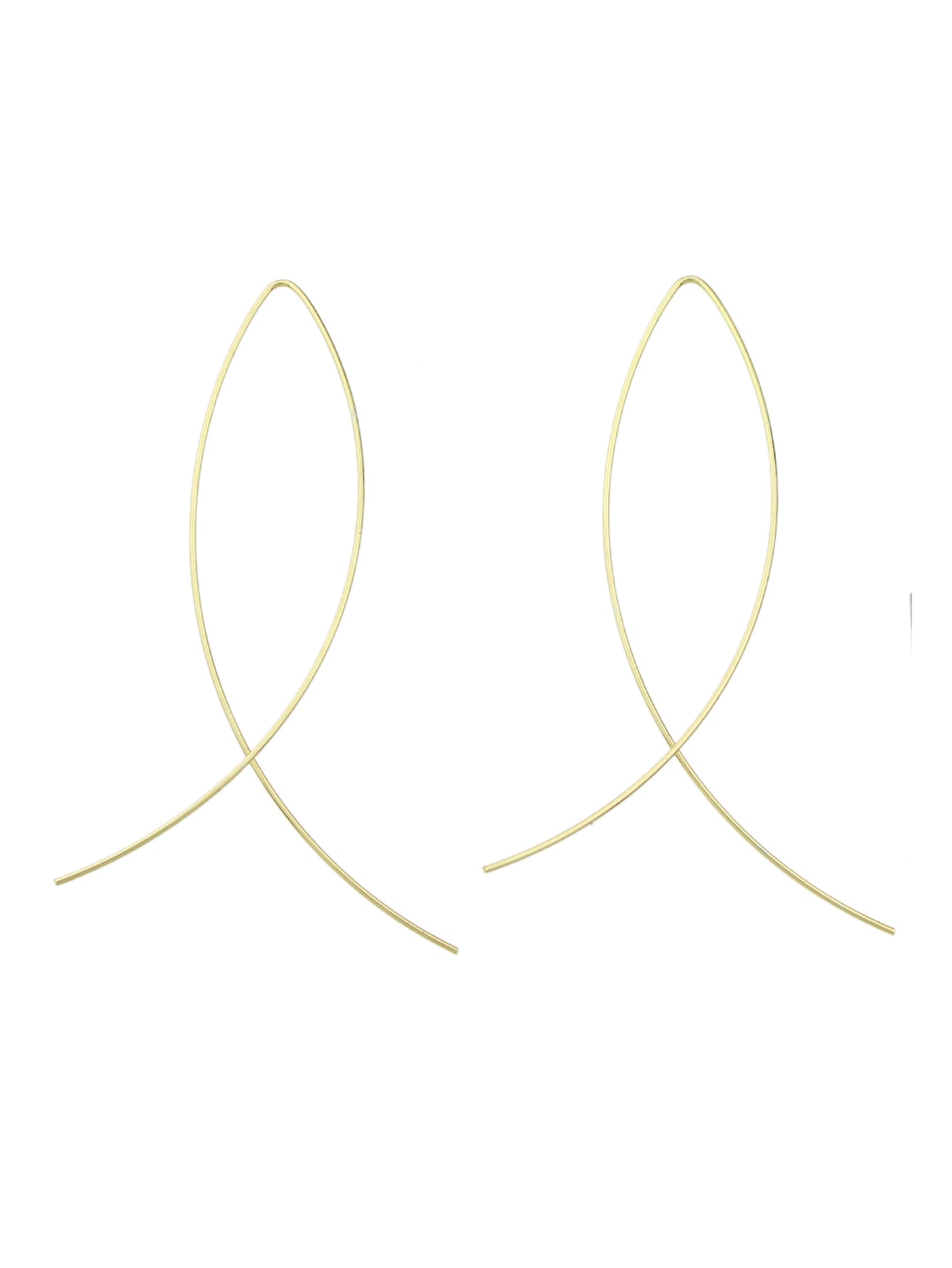 Statement Gold Silver Black Metal Cross Minimalist Hoop Earrings for Women Party-1