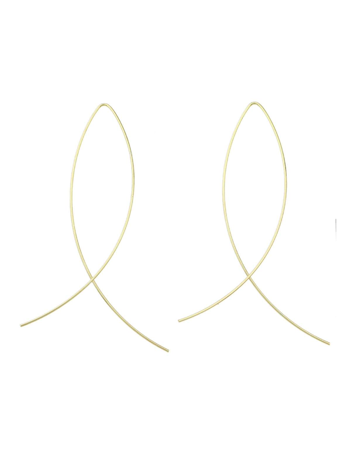 Statement Gold Silver Black Metal Cross Minimalist Hoop Earrings for Women Party-1