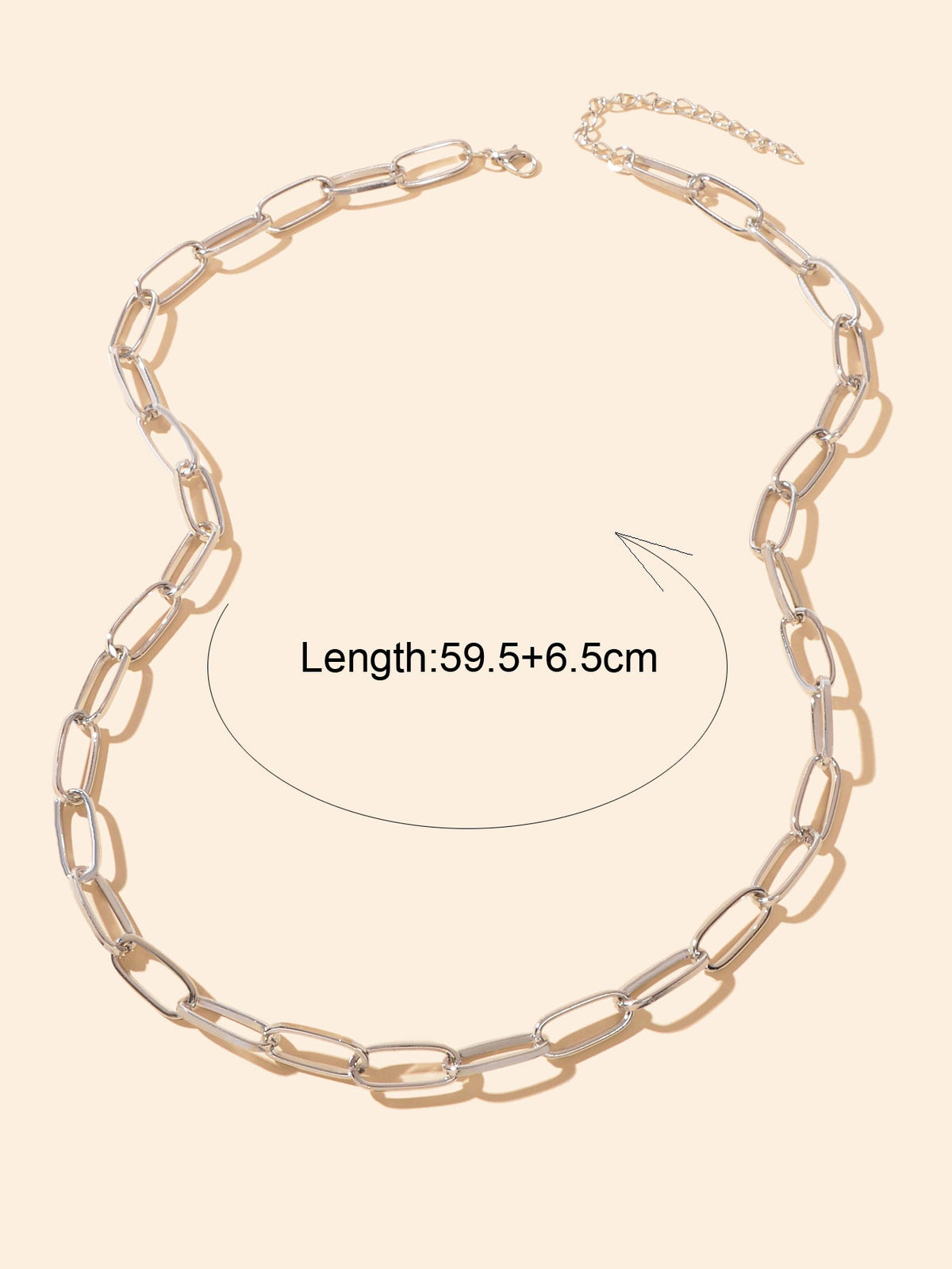 Punk Rock Style Crude Silver Link Chain Minimalist Necklace Men Party Decoration-1
