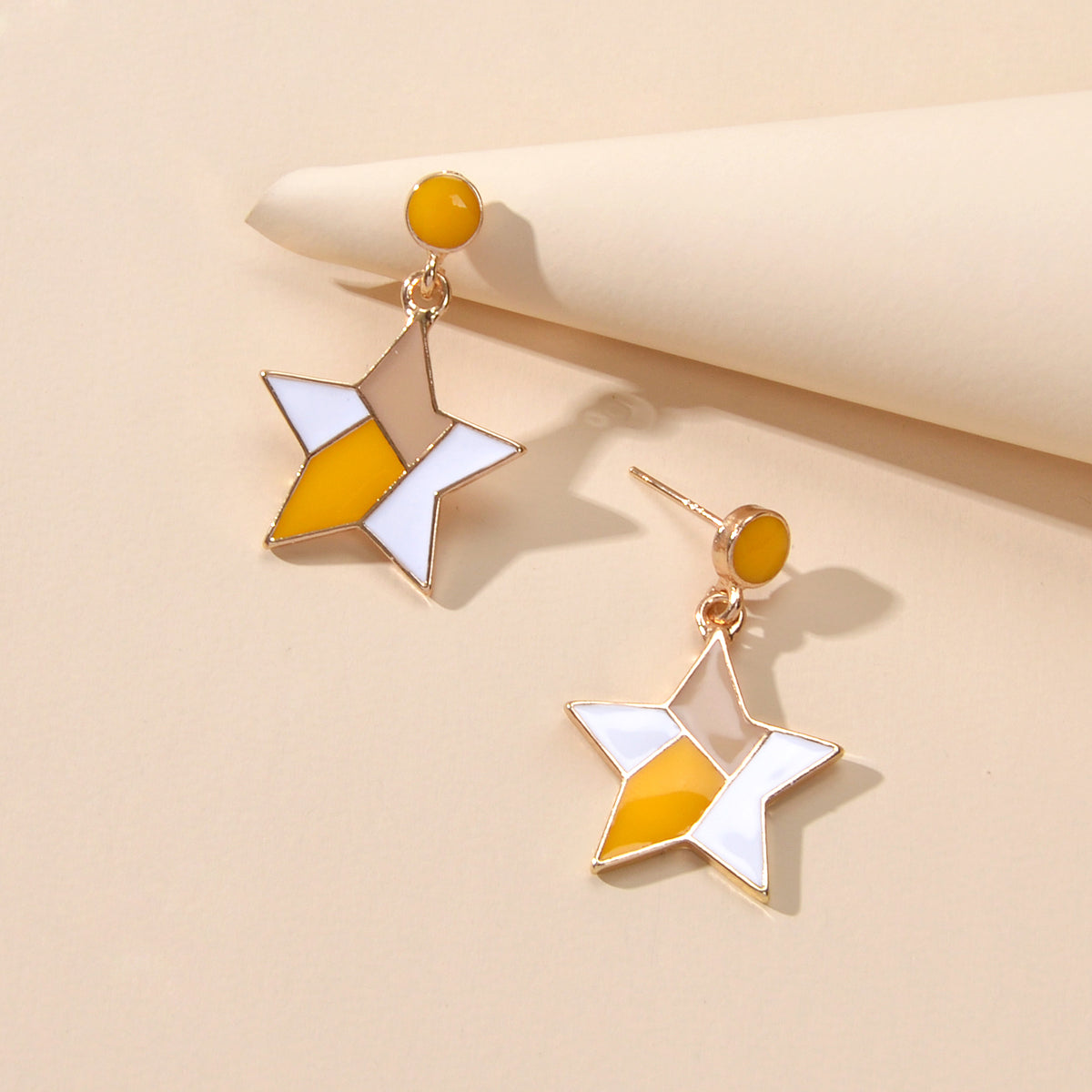 Female Jewellery Multi-colored Enamel Star Dangle Earrings Women Teen Girls Gift-1