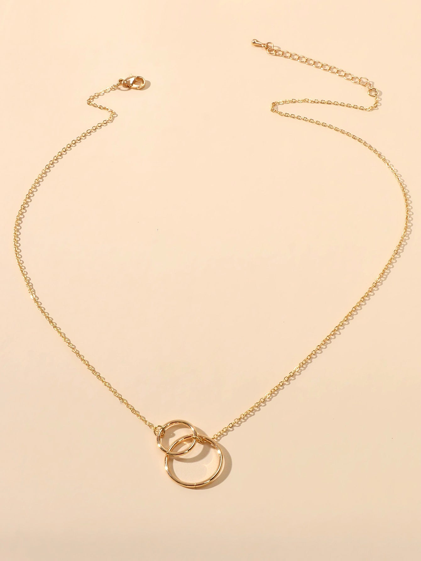 Minimalist Women Accessories Gold Silver Chain Circle Pendant Necklace for Party-2
