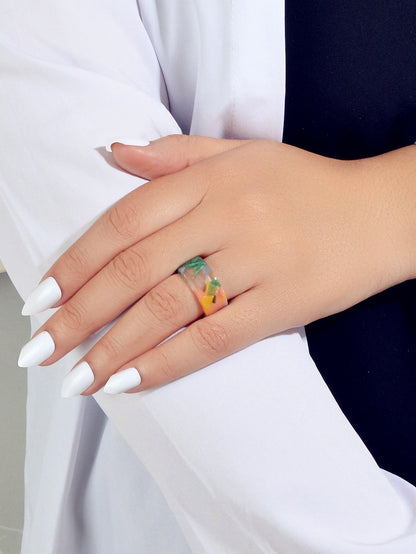 Transparent Acrylic Geometric Finger Chunky Ring Boho Chic Cuff Ring Band Gift-1