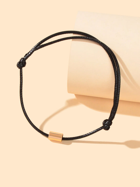 Beach Ethnic Black Pu Leather Braided Adjustable Anklet Bracelet Foot Jewellery-1