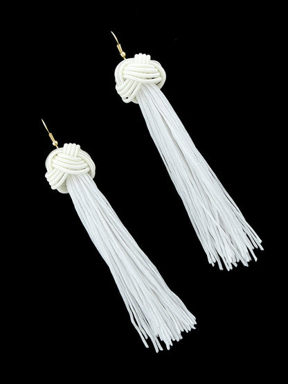 Holiday Ethnic Traditional Jewellery Colorful Rope Long Tassel Bohemian Earrings-1