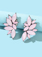 Female Luxurious Jewelry Sparkly Crystal Flower Stud Bridal Engagement Earrings-5