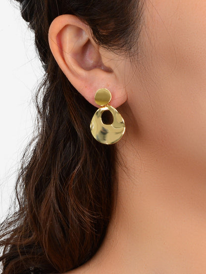 Party Decoration for Women Gold Geometric Water Drop Statement Dangle Earrings-1