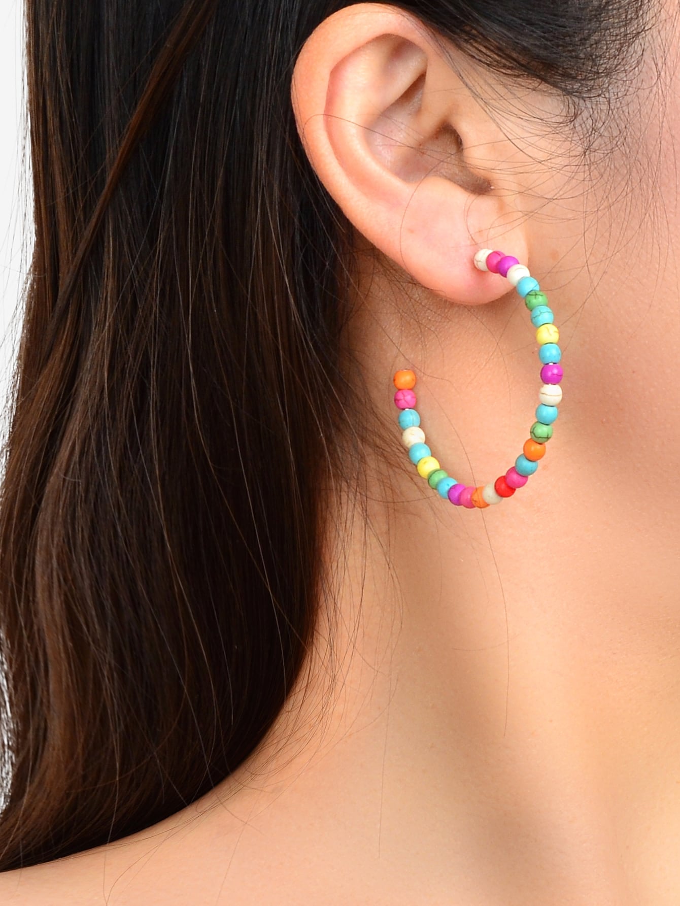 Handmade Colorful Seed Beads Ethnic Big Hoop Earrings Women Bohemian Jewellery-1