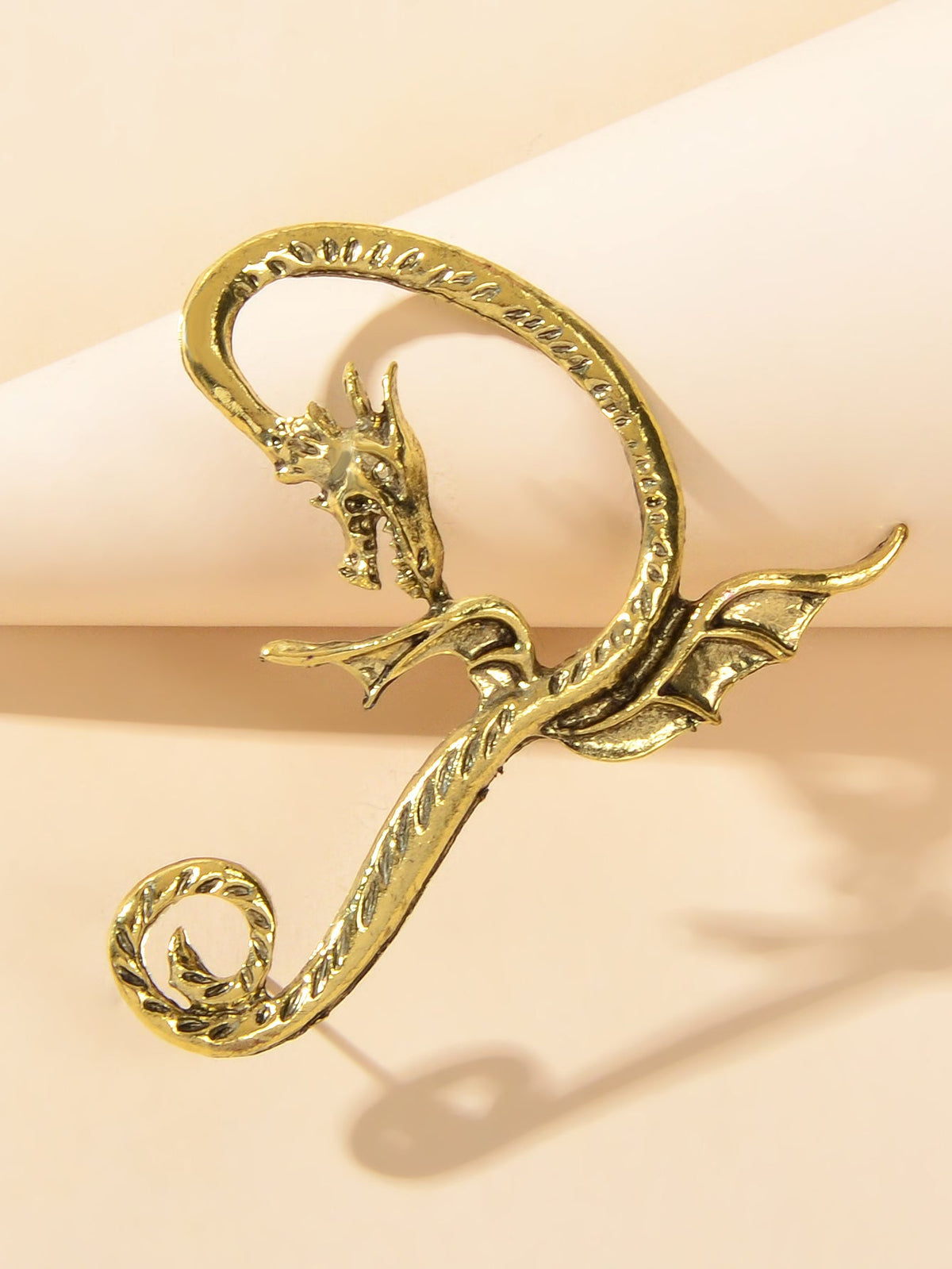 1 pc Punk Antique Gold Silver Flying Dragon Cartilage Ear Cuffs Crawler Earrings-4